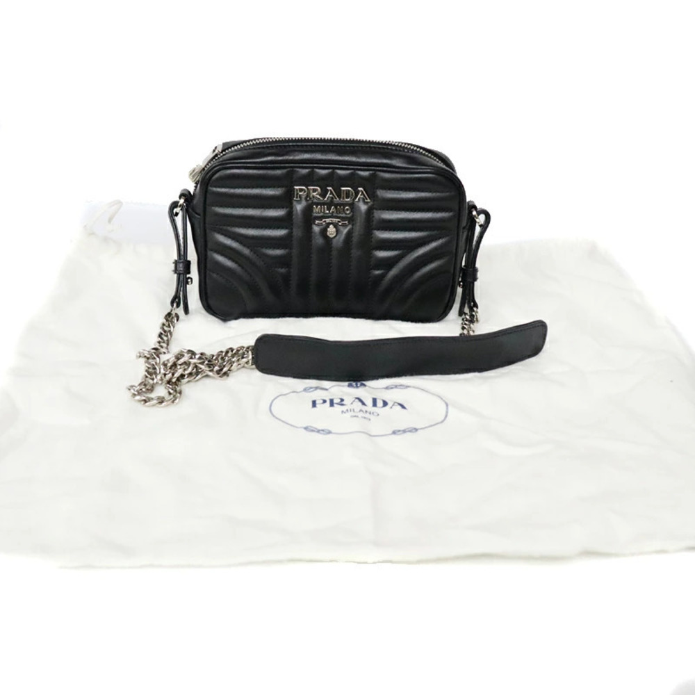 Prada Shoulder Bag Leather Black - Picture 10 of 10